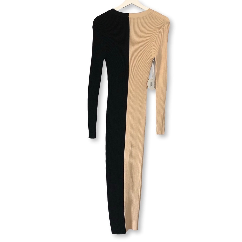 STAUD Shoko Colorblock Midi Sweater Dress Medium - Picture 3 of 15